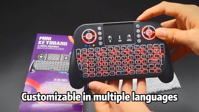 Mini Keyboard with Touchpad-2.4GHz & Bluetooth Dual-Mode,7-Color Backlight, Multimedia Hotkeys, Rechargeable, for Android TV Box, Smart TV, Projector, PS3, PC, Tablet, Windows/iOS/Android