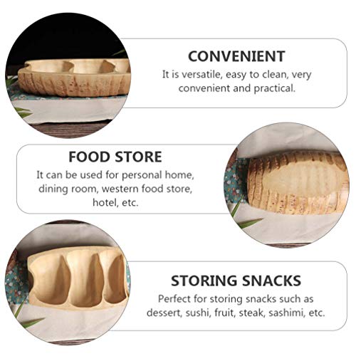 HEMOTON Bandeja de madeira para servir com compartimento, recipiente para doces e porcas, bandeja pa