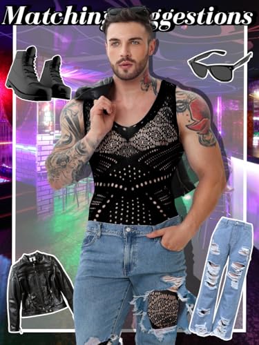 EHSUYAB Lingerie masculina, presente sexy para ele, meias corporais, body arrastão de renda, roupas