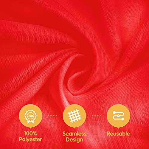 Image of BRILLMAX 6 Pack Red Tablecloths 60 x 102 Inch for 6ft Rectangle Tables - 150 GSM Polyester Fabric, 15 inch Standard Drop, Water, Stain & Wrinkle Resistant Cloth Cover for Wedding Banquet Dining Buffet