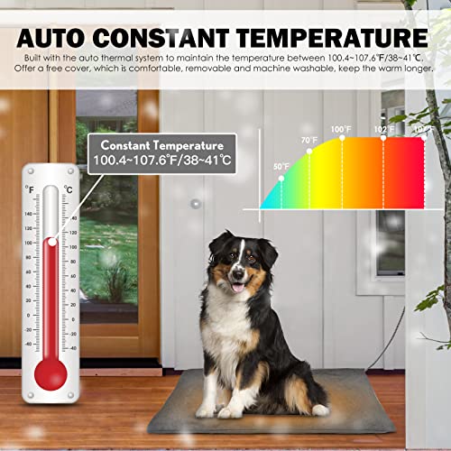 image for PETNF Outdoor Heated Pet Bed with Waterproof Cover,Pet Heating Pads fo
