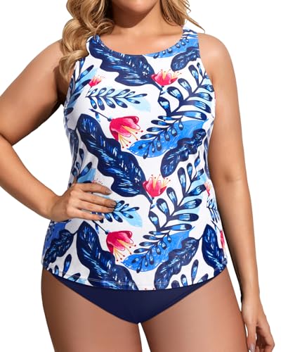 Image of Holipick Tankini Swimsuits for Women Two Piece High Neck Bathing Suit