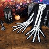 PRETYZOOM 1 para rękawiczek szkieletowych na Halloween, na imprezę, do kostiumów, rekwizytów, akcesoria szkieletowe, jak na zdjęciu