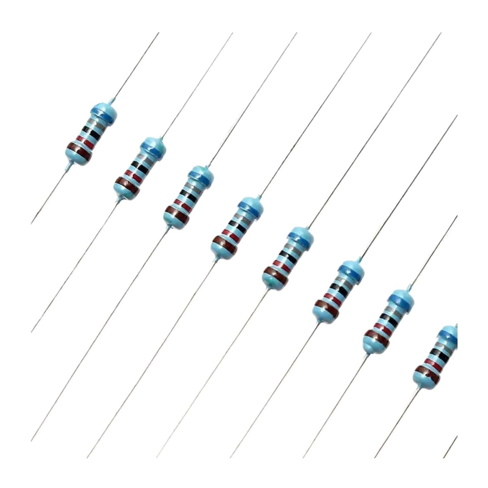 YMUGUEGH 100PCS 1/4W Film Resistor 0.25W Power Resistor0.1~1M 2.2 3.3 4.7 10R 100 200 220 360 470 680 1K 2.2K 10K 47K 22K 100K(12K)