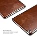 New iPad 9.7 2018 / 2017 Case, Icarercase Vintage Series Genuine Leather Folio Flip Smart Cover with Auto Wake / Sleep Function [Magnetic Latch] Kickstand for Apple iPad Air / iPad 5 (Brown)
