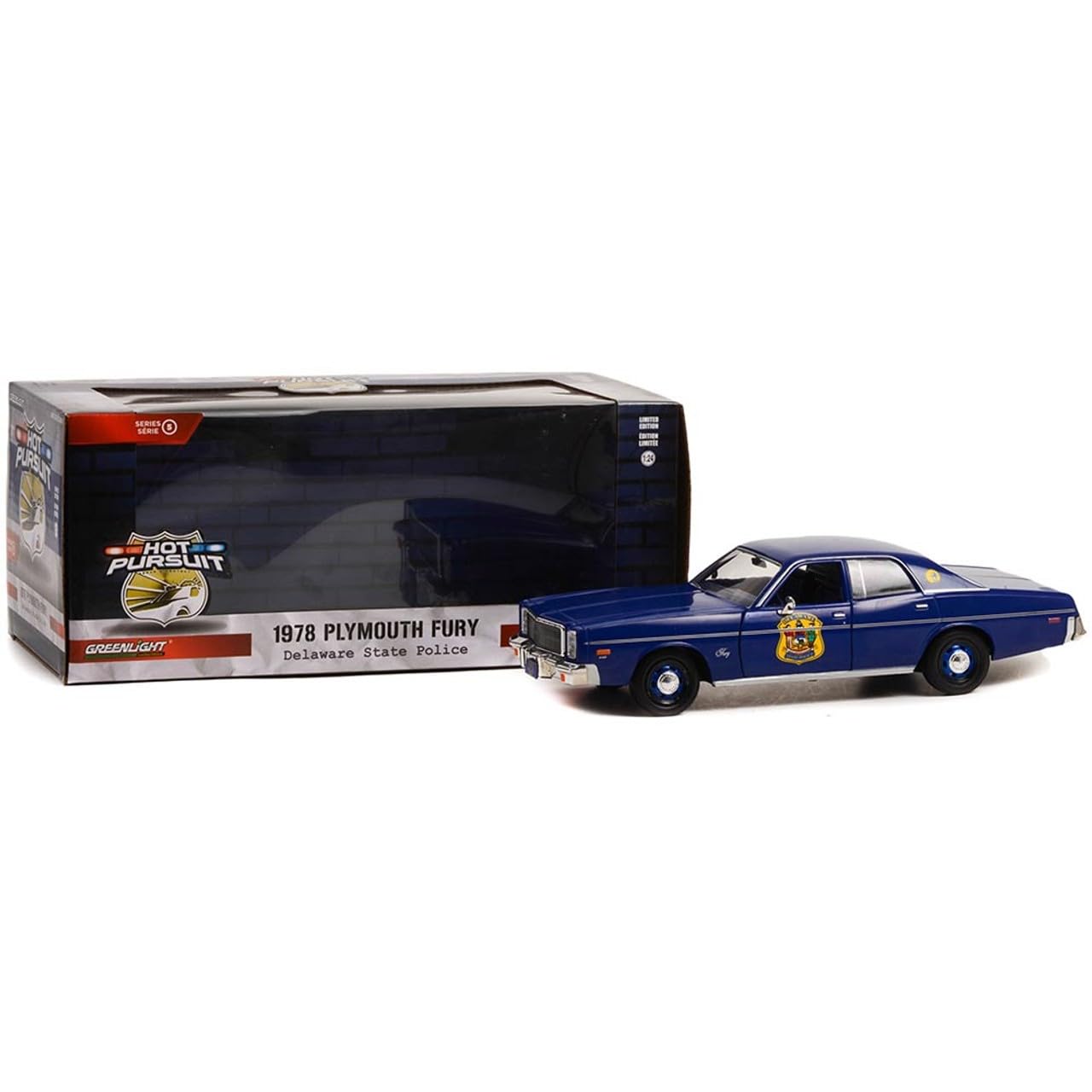 Collectibles Greenlight 85552 Hot Pursuit - 1978 Plymouth Fury - Delaware State Police 1:24 Scale, Blue - Image 3