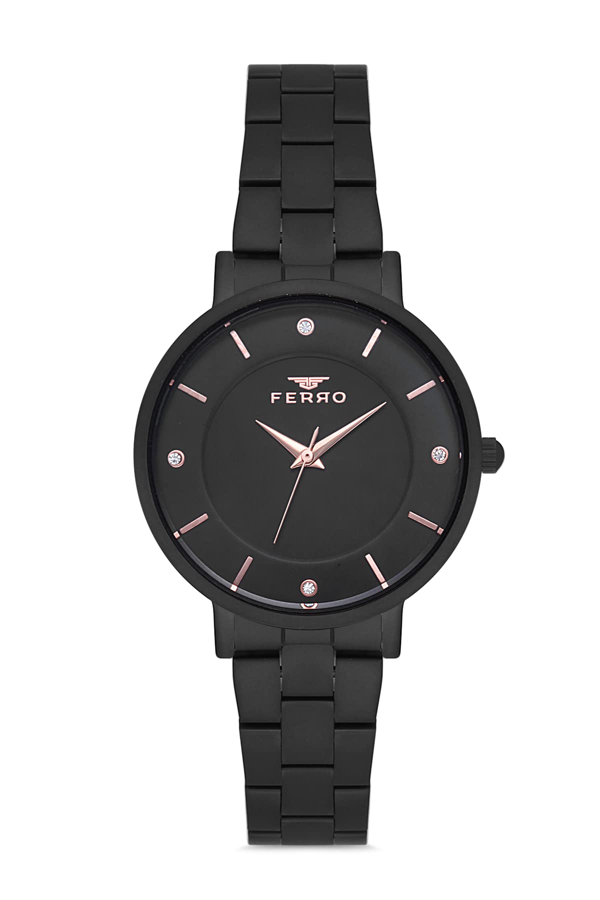 Ferro Analog Black Dial Womens Watch-F21099A-G (B09RWKTZJG) Amazon Price History, Amazon Price Tracker