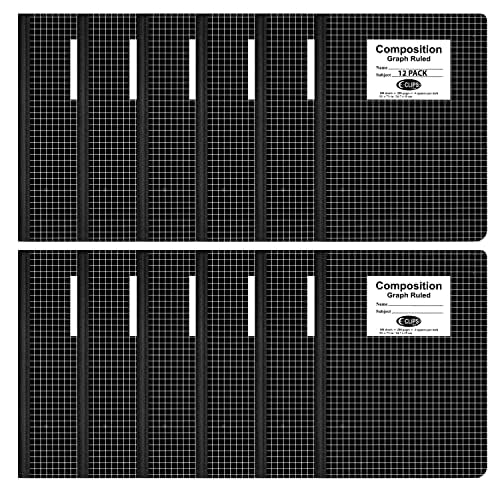 VEEBOOST Composition Notebooks, Quad Ruled, Graph Paper Composition Notebook, Graph Composition Notebook, 100 sheets, 9.75″ x 7.50″ (12 Pack)