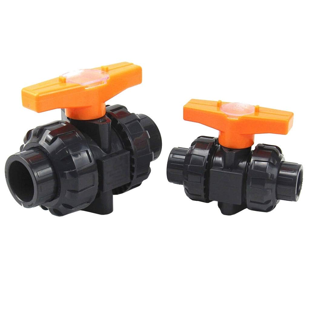 Zawór kulowy z PVC, 1 szt. Plastikowy podwójny obrotowy zawór kulowy Złącze rurowe Złączki do węży hydraulicznych Zawór odcinający(Inner 75mm)