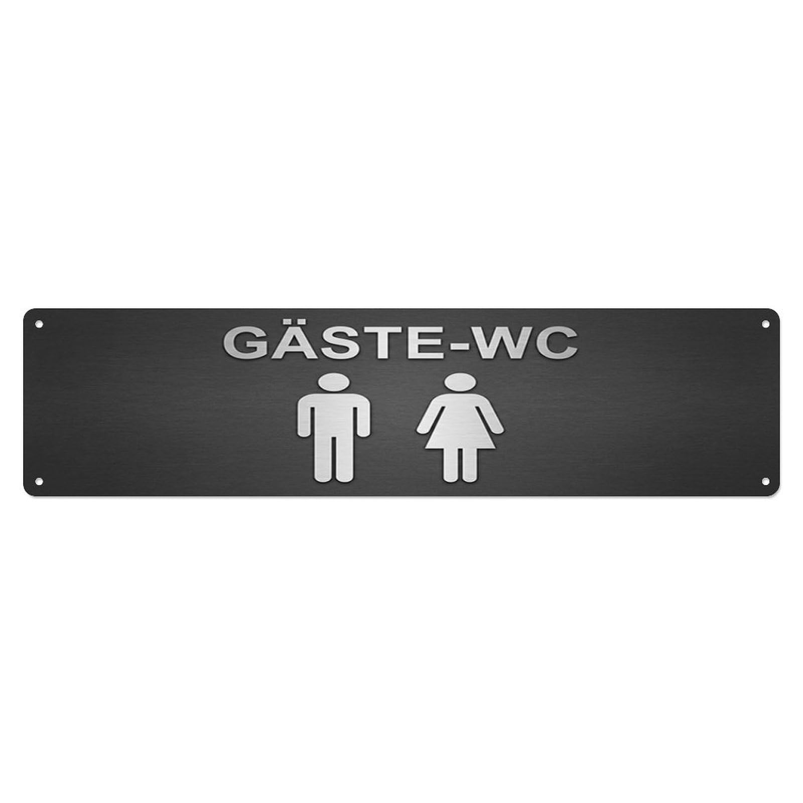 Brushed Bold Restaurant Washroom Toilet(WC) Door Metal Tin Skinny Sign Plaque Wall Decor for Cafe, Club Bar, Office, Home Garden Metal Poster 4x16Inch