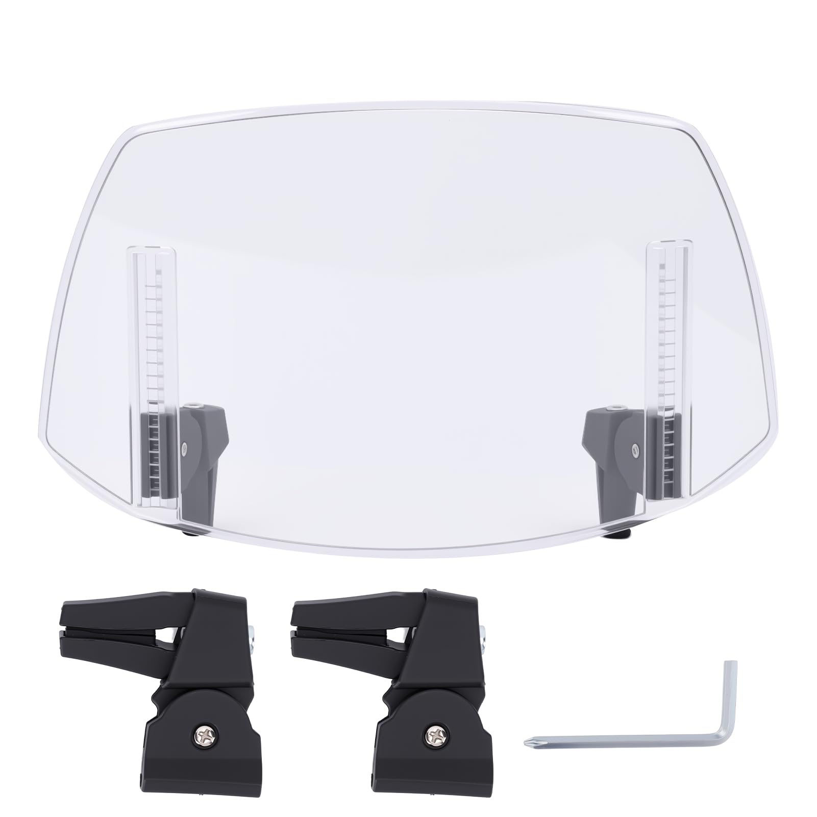 Extension de pare-brise de moto universelle surélevée à clipser - Déflecteur de vent - 29,5 x 17,5 cm - Extenseur de pare-brise en ABS - Spoiler - Convient aux motos avec pare-brise avant