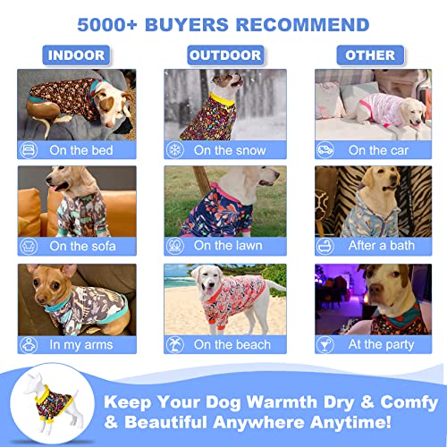 Lovinpet Dog Pajamas Large Size Dog, Soft & Upgraded Lightweight Fabric, Handiwork Decoupage Ink Prints Dog Flannel Shirt, Suitable For Chihuahuas And Small Dog Breeds,Yellow #TOP5