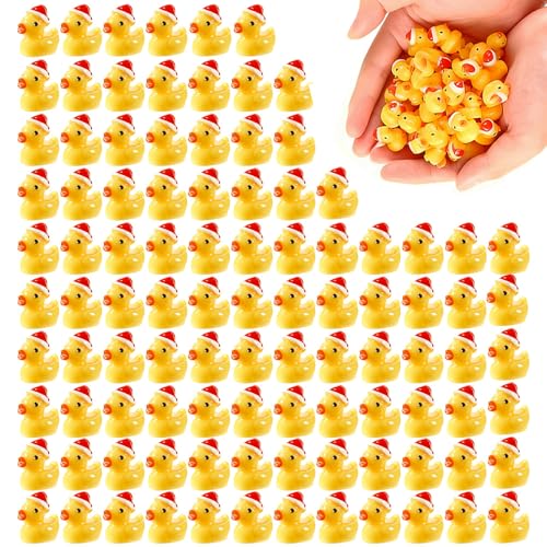 XUXLEKK100 piezas de mini patos de resina, mini patos de resina pequeños, minipato en miniatura, de resinas, casa de muñecas, paseo, accesorios para Navidad, decoración de jardín, decoración de jardín