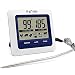 Famili MT004 Digital Electronic Kitchen Food Cooking Meat Thermometer for BBQ Oven Grill Smoker with Timer Alarm and Large LCD Display