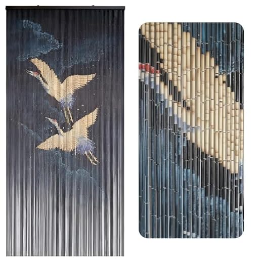 Vietbud Décor Flying Cranes at Night Beaded Curtains