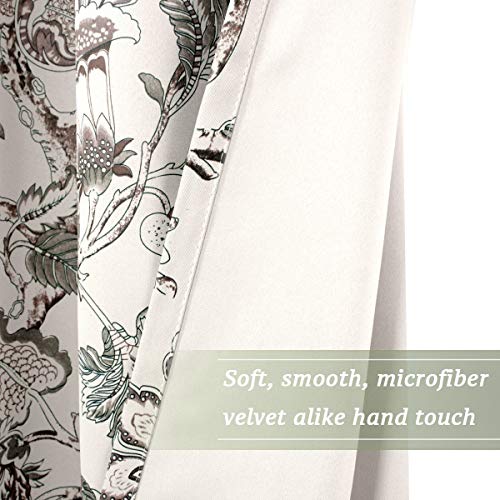 H.versailtex Blackout Curtains 84 Inch Length 2 Panels Set Floral Print Curtain Drapes For Living Room Thermal Insulated Grommet Window Curtains For Bedroom - Traditional Floral In Sage And Brown #TOP5