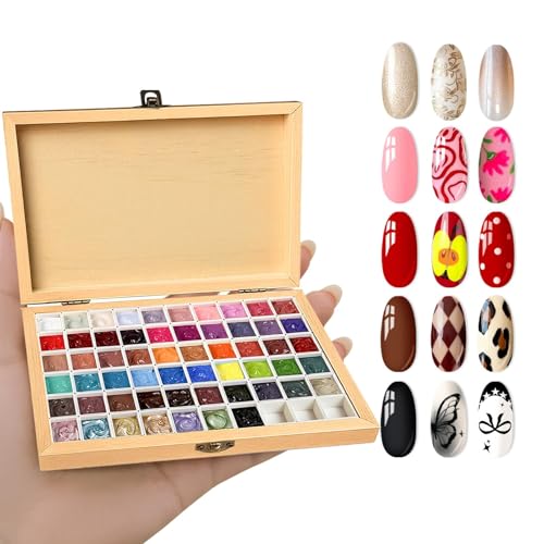 GZIXBDA Sponge Mini Paint Patting Gel Polish & Tools Kit 57 Colors Ombre Nail Gradient Painting Gel Blush Blooming for UV LED Cured Pigment Gel for Beginner & Salon