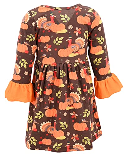Image of Girls Long Sleeve Ruffled Dresses for Toddlers and Kids