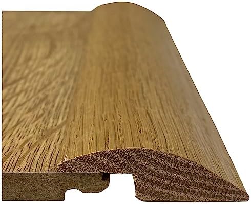 Threshold Door Strip Solid Oak R Section 20mm Ramp Reducer Trim 90cm For Wood & Laminate Flooring Medium Grey Oak