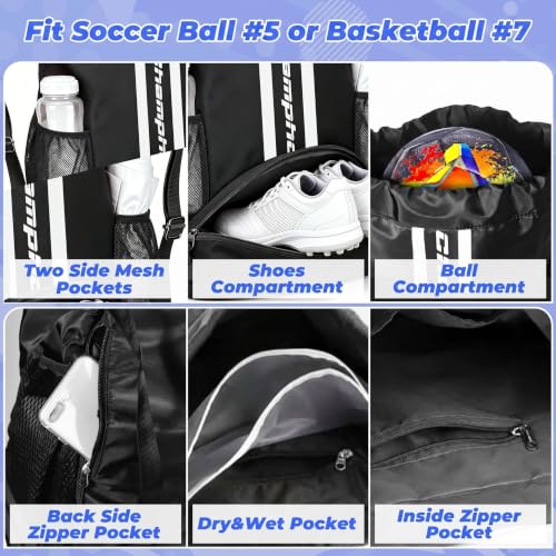 Image of Soccer Bag, Youth Drawstring Backpack for Volleyball Basketball Sports