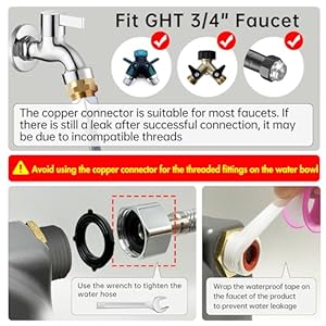   Automatic-Dog-Water-Dispenser-1-Gallon-Dog-Water-Bowl-for-Outdoor-Extra-Large-Waterer-for-Pets-Water-Feeder-for-Livestock-Food-Grade-Material-Fit-34-Garden-Faucet-Easy-to-Clean-Gray