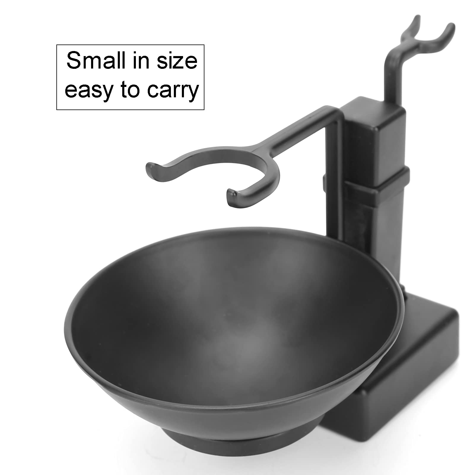 Hidyliu Set de Porta Brochas de Afeitar y Jabonera para Hombre en Acero Inoxidable Negro Compacto y Práctico