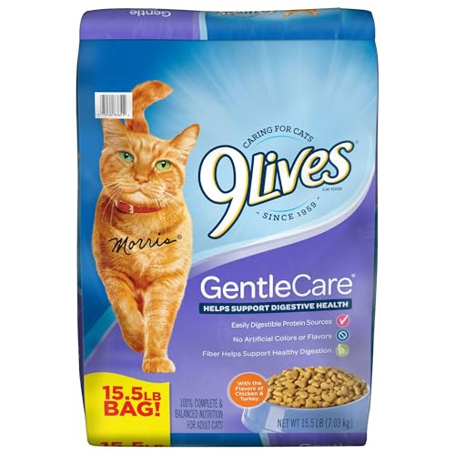 P L-RA Gentle Care Dry Cat Food, 15.5 Lb. Bag - Gentle Care Dry Food is A Specially Formulated Digestive Health with The Flavors of Chicken and Turkey and No Artificial Colors Or Flavors