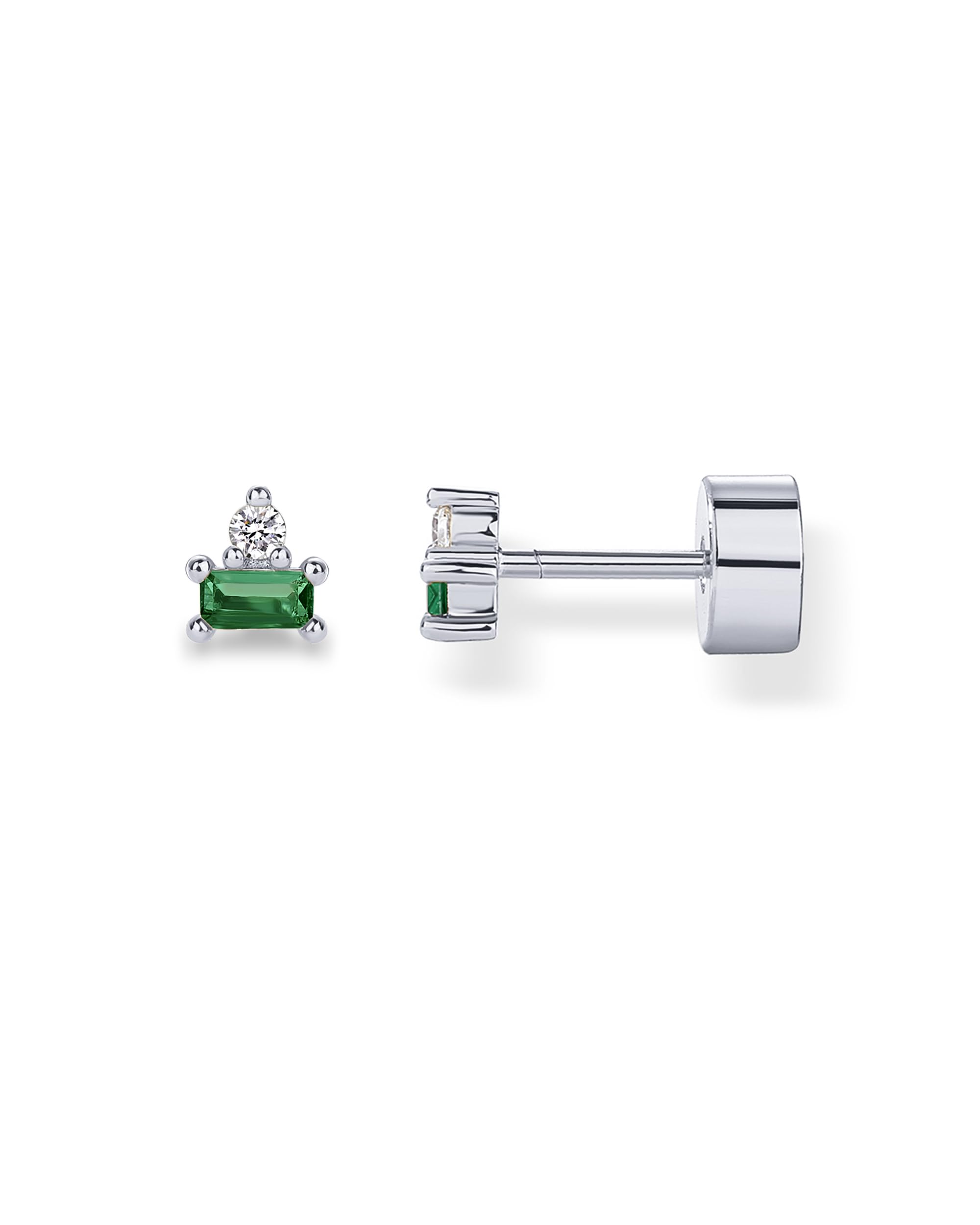 PAVOI 14K Gold Plated Dainty Birthstone Flatback Stud Earrings for Women