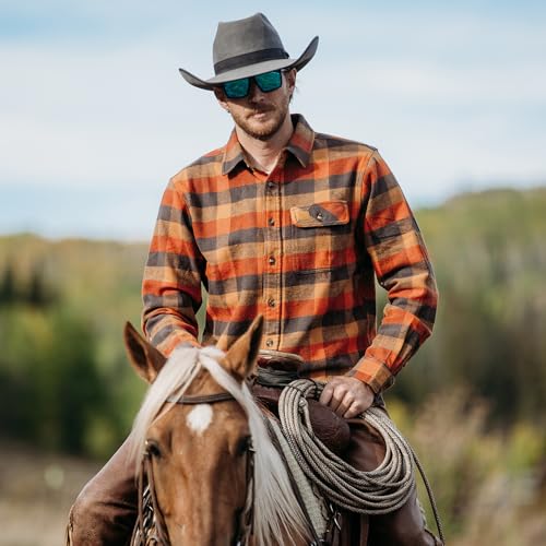 Dubinik® 13oz Ultra Heavyweight Flannel Shirt for Men Long Sleeve Casual Button Down Soft Cotton Plaid Warm Shirts4