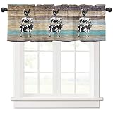 SODIKA Kitchen Curtain Valance for Kitchen and Bathroom Room Darkening Rod Pocket Window Treatment V
