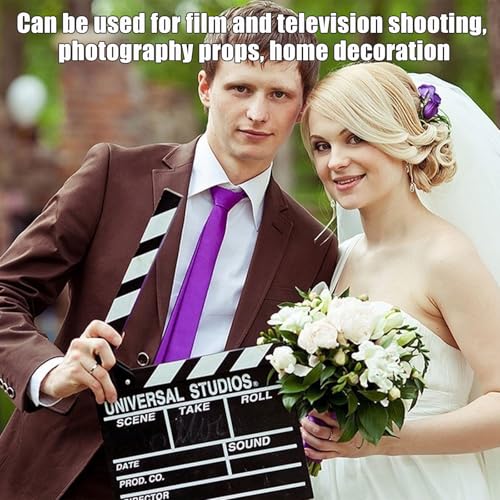 Filmklappe,Filmklappe Regieklappe,Filmklappe Holz,Regieklappe,Synchronklappe,Clapperboard,Beschriftbar,Kino Deko,Szenenklappe Hollywood Kreidetafel Clapbaord,30 * 27cm, schwarz