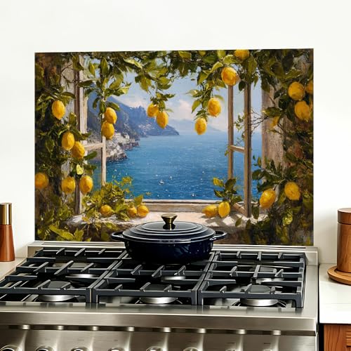 Image of Amalfi Lemon Window Backsplash Peel and Stick, 35.4x23.6 in