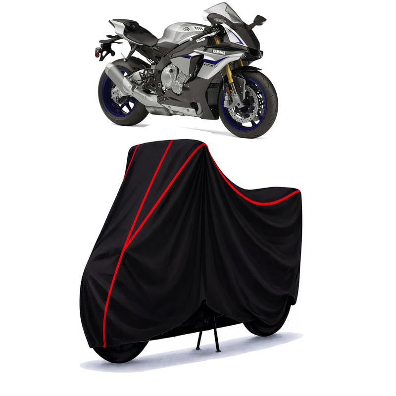 Image of YZF R1 M Water Resistant Bike Cover for All Motorcycles & Scooters | Heavy Duty Premium Taffeta Fabric | UV Protection, Dustproof, Scratchproof | All Weather Two Wheeler Body Cover with Elastic Bottom