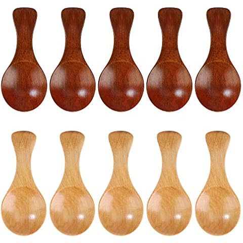 Juego de 10 cucharillas de madera RZKJ-SHOP para especias, sal y más Cover