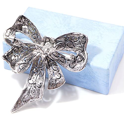 Junyy Black Rhinestone Bow Brooch Pins For Women Girls Dainty Diy Vintage Wedding Bouquet Brooches(Black), One Size #TOP3