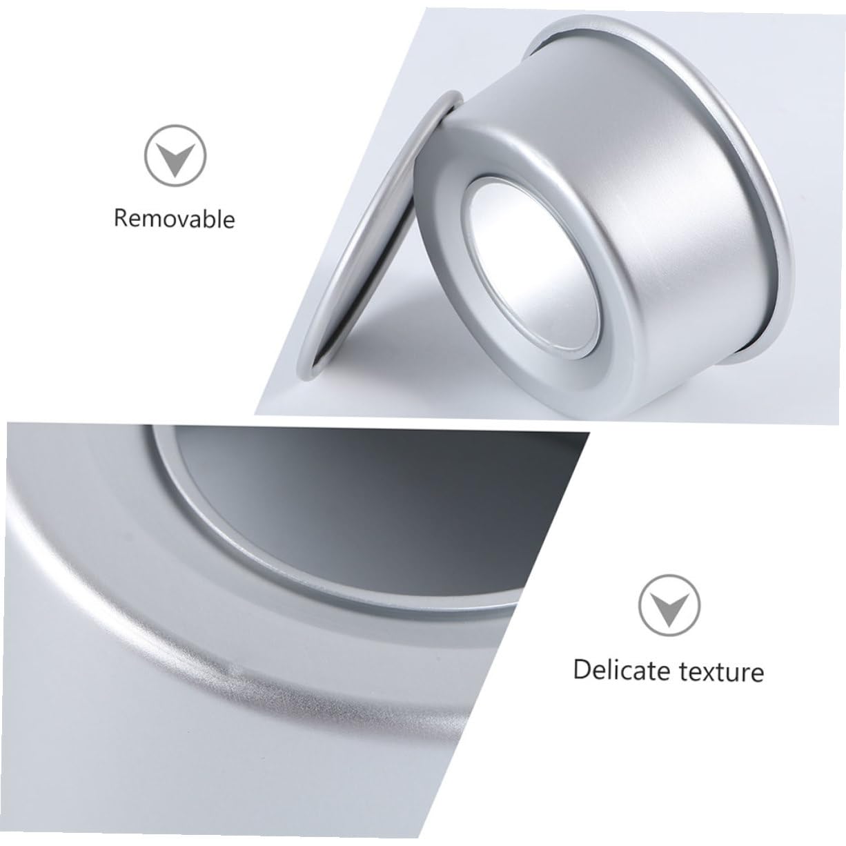 8 pièces Moule à Gâteau Rond avec Fond Amovible Alliage Aluminium Anodisé Moule Pâtisserie pour Chiffon Cake Cuisson Uniforme et Démoulage Facile