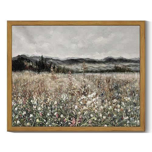 SHENIFY Vintage Landscape Framed Wall Art Meadow...