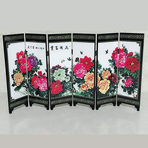 Nobrannd Separador de Habitaciones Inspirado-Asia 6 Paneles de bambú Pantalla tabique Antiguo decoración pequeña Pantalla Biombo Decorativo (Color : F, Size : 48x24x0.6cm)