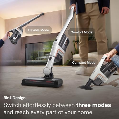 Image of Miele Triflex HX2 Self-Standing Cordless Stick Vacuum Cleaner, 60 min runtime, Lotus White / Rose Gold