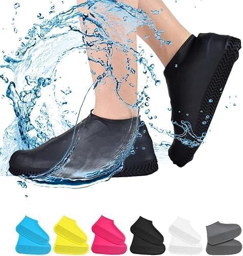 Image of Waterproof Shoe Cover for Women & Men | Reusable Rain Boot Cover with Anti-Slip Sole | Monsoon Footwear Protector for Bike Riding & Travel Pack Of 3