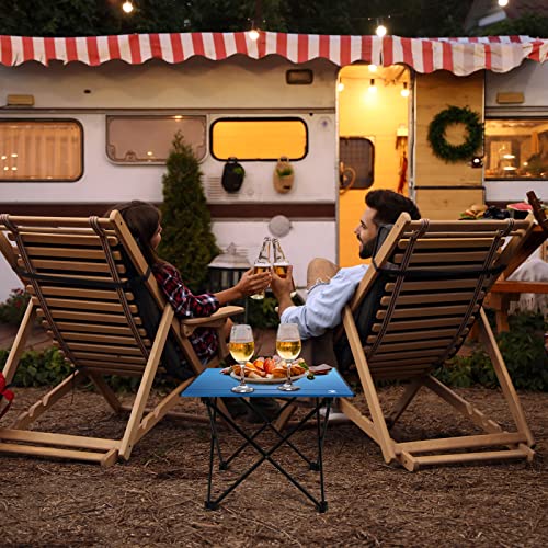 Image of VILLEY Blue Folding Camping Table-Medium