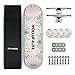 Monopatín patineta Madera Skateboard, Standard monopatines completos con arce Junta combado doble Kick cubierta cóncavo monopatín del crucero, Conveniente para los principiantes hijos adultos,Metálico
