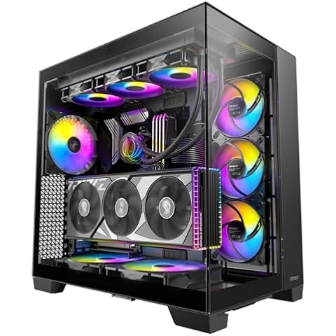 Antec C8 ARGB, 2X TQR 160mm & 1x TQ 140mm ARGB PWM Fans Included,Dual-Chamber Layout, Type-C, 360mm Radiator Support, Seamless TG Front & Side Panels, RTX 40 Compatible, Full-Tower E-ATX PC Case Cover