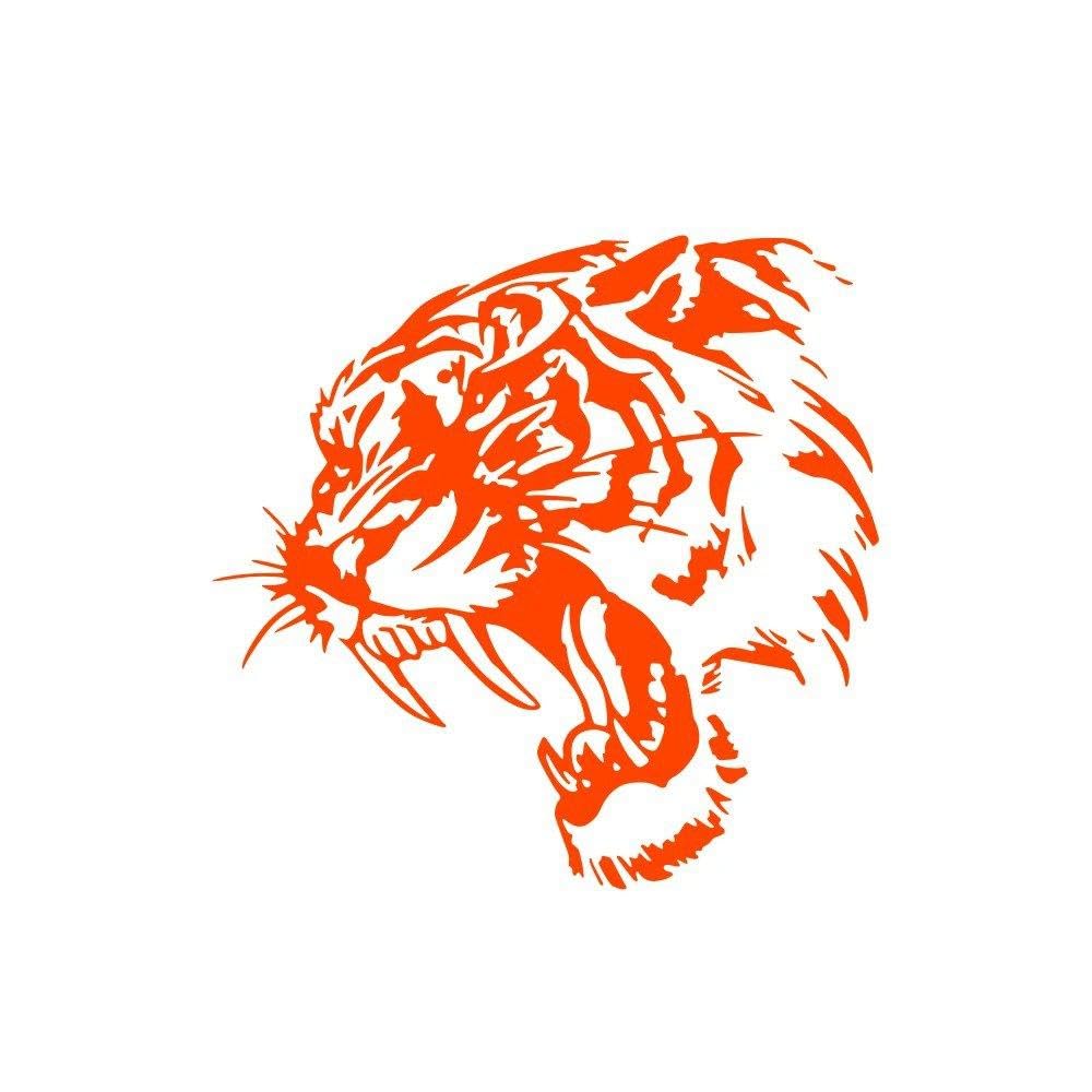 Car Body PVC Sticker Tiger Graphics Vinyl Film Side Decal Auto Window Universal(Glossy Orange,20x17.5CM)