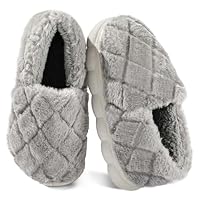 Kricely Toddlers Kids Winter Slippers Lightweight Warm Plush House Non Slip Slippers Indoor Gaming Shoes for Boys Girls