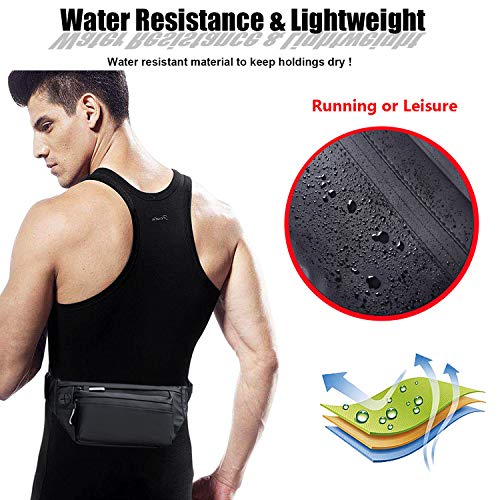 MOVOYEE-Water-Resistant-Fanny-Pack-for-Walking-Athletic-Hiking-Travel-Pocket-Running-Belt-iPhone-11-Pro-Max-Xs-Xr-8-7-6-Plus-Phone-Pouch-Waist-Bag-Men-Women-Leather-Sling-Chest-Bag-Over-The-Shoulder