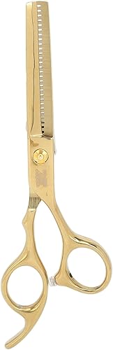 Miniatura 8 de Juego de tijeras de peluquería, tijeras de adelgazamiento, cepillo plumero, kit de tijeras de corte de pelo, 6 piezas, soporte profesional para