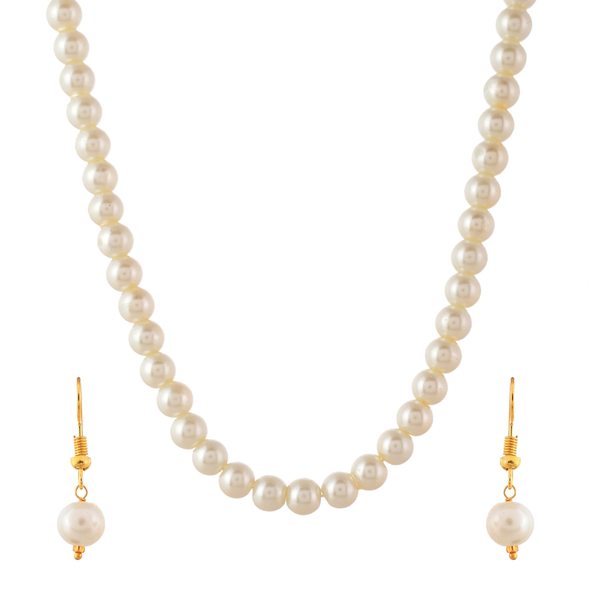 VISMAYS Hyderabadi Real Pearl Natural White Pearl Necklace Earring Set for Women and Girls, Sachi Moti Mala, Moti Ki Mala, Best Gifts For Women (Style-1) (B0C8981F46) Amazon Price History, Amazon Price Tracker