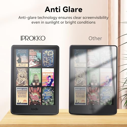 Image of IPROKKO 2 Pack Anti Blue Light Screen Protector for 7-inch Kindle Paperwhite 12th Gen 2024 & Kindle Colorsoft 1st Generation (Signature /Kids Edition). Matte Anti-Glare High Clarity Protective Paper-like Film, Compatible With Kobo Aura 2, Boox Go 7