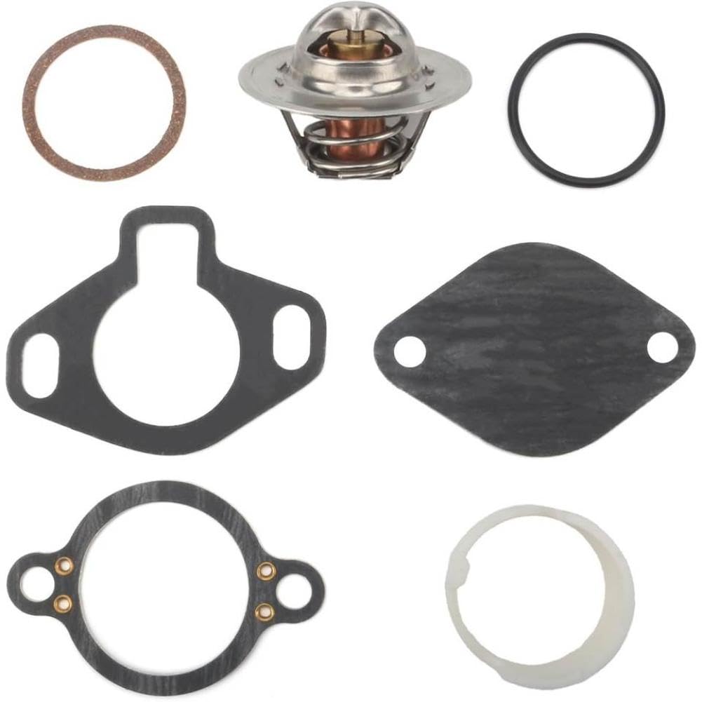Thermostat Kit Compatible With MerCruiser V6 V8 4.3-8.2 L 165-488 2 4 BBL GM 2.5L 3.0L Stern Drives 807252Q5 59078T3 59078T4(MerCruiser 4.3-8.2L)